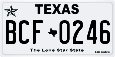TX license plate BCF0246