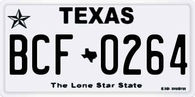 TX license plate BCF0264