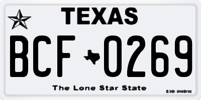 TX license plate BCF0269
