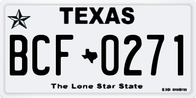 TX license plate BCF0271