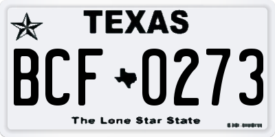 TX license plate BCF0273