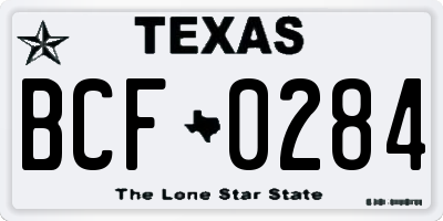 TX license plate BCF0284