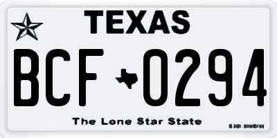 TX license plate BCF0294