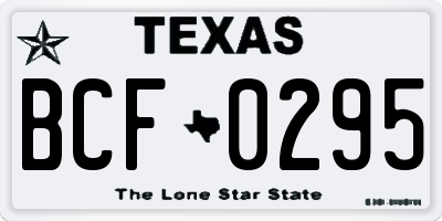 TX license plate BCF0295