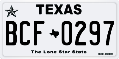 TX license plate BCF0297
