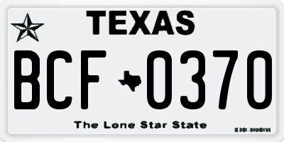 TX license plate BCF0370