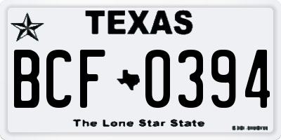 TX license plate BCF0394