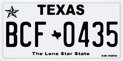 TX license plate BCF0435