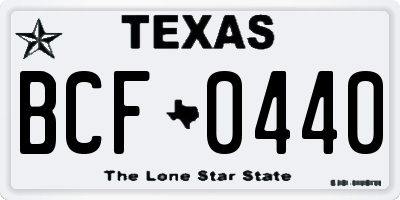 TX license plate BCF0440