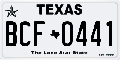 TX license plate BCF0441