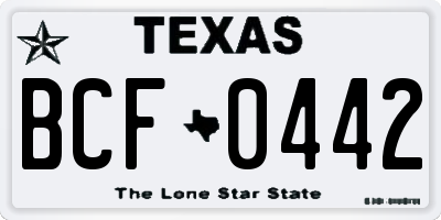 TX license plate BCF0442