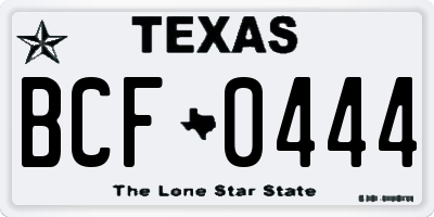 TX license plate BCF0444