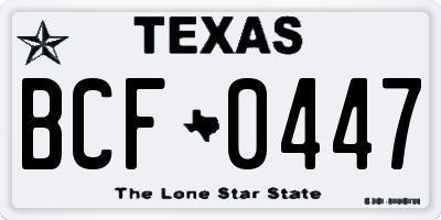 TX license plate BCF0447