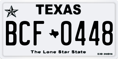 TX license plate BCF0448