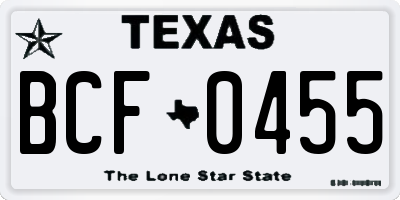 TX license plate BCF0455