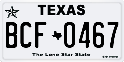 TX license plate BCF0467