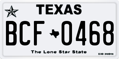 TX license plate BCF0468