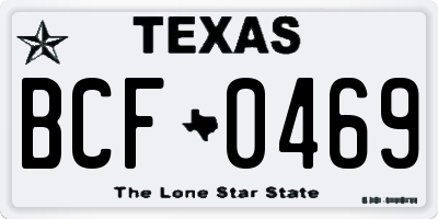 TX license plate BCF0469