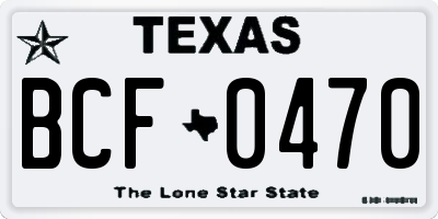TX license plate BCF0470