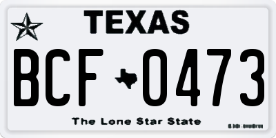 TX license plate BCF0473