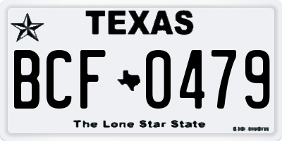 TX license plate BCF0479
