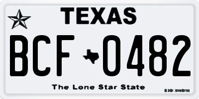 TX license plate BCF0482