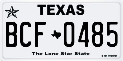 TX license plate BCF0485