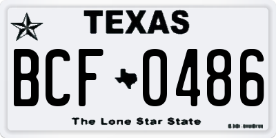 TX license plate BCF0486