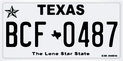 TX license plate BCF0487