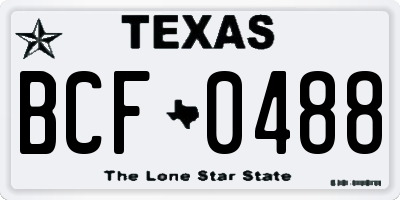 TX license plate BCF0488