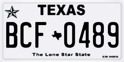 TX license plate BCF0489