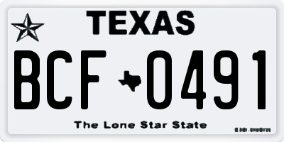 TX license plate BCF0491