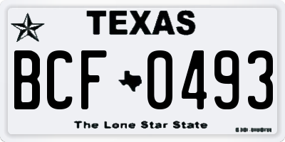 TX license plate BCF0493