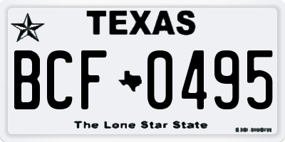 TX license plate BCF0495