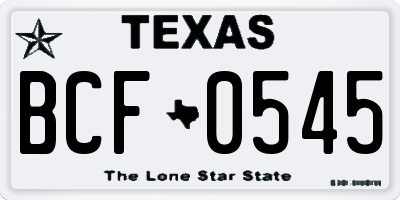 TX license plate BCF0545