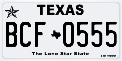 TX license plate BCF0555