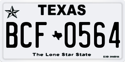 TX license plate BCF0564