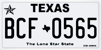 TX license plate BCF0565
