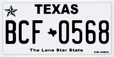 TX license plate BCF0568
