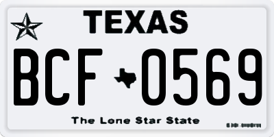 TX license plate BCF0569