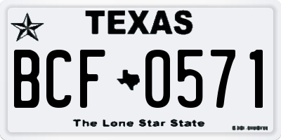 TX license plate BCF0571
