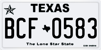 TX license plate BCF0583