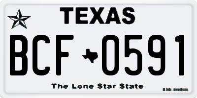 TX license plate BCF0591