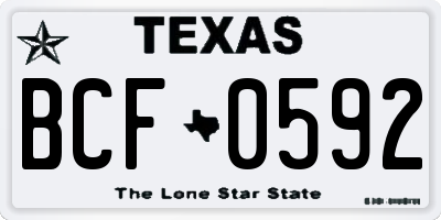 TX license plate BCF0592