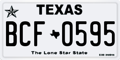 TX license plate BCF0595