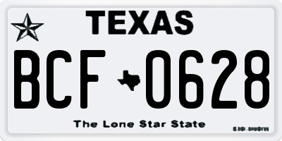 TX license plate BCF0628