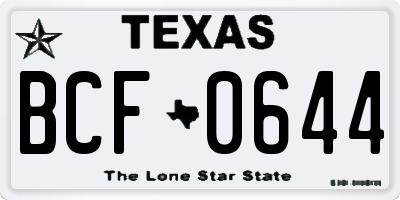 TX license plate BCF0644