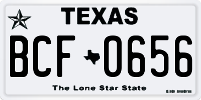 TX license plate BCF0656