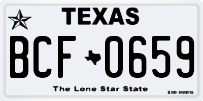 TX license plate BCF0659