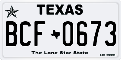TX license plate BCF0673